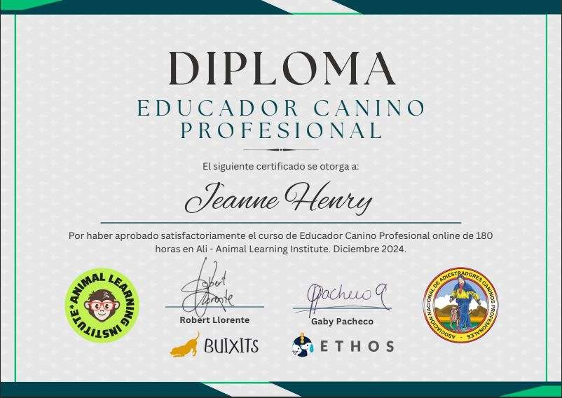 educadora canina educación canina diploma
